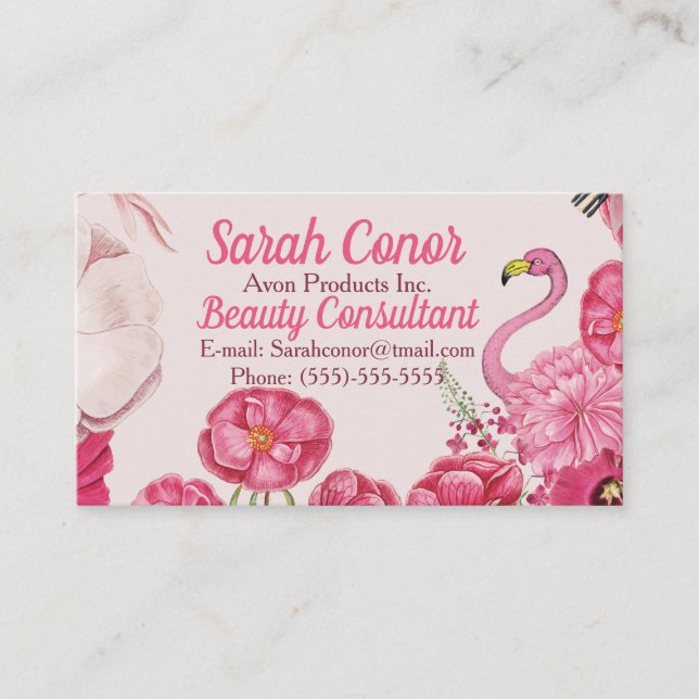 Floral Beauty Consultant Business Card (Front)