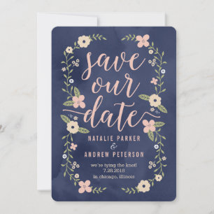 Floral Beauty Editable Colour Save The Date Card