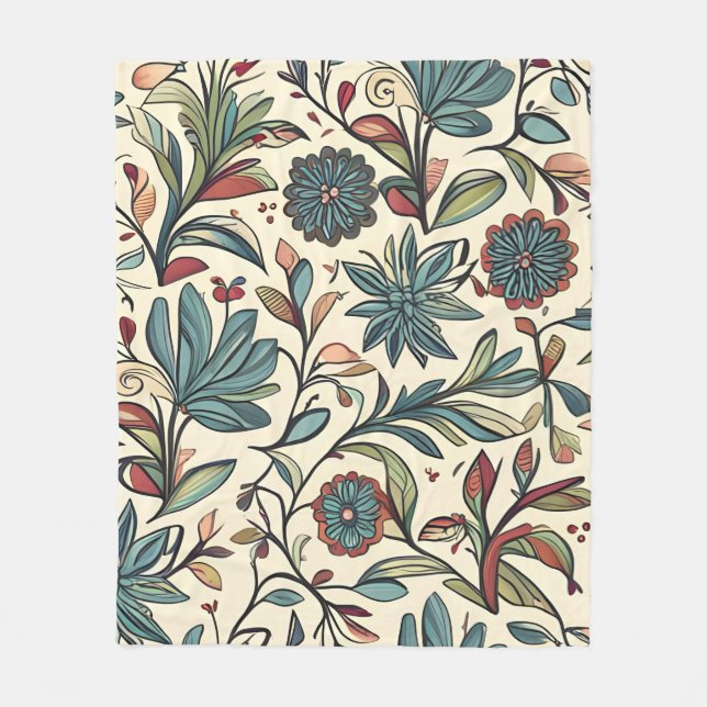Floral Beauty Fleece Blanket (Front)