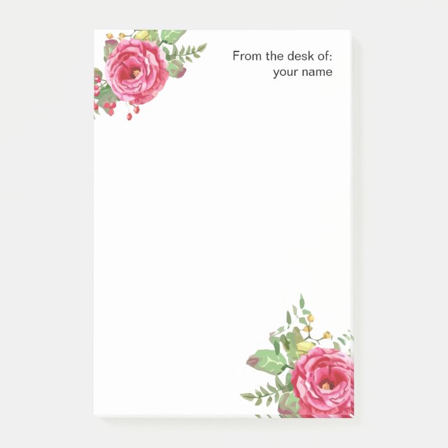 Floral Beauty From The Desk Of Post-it Notes (Front)
