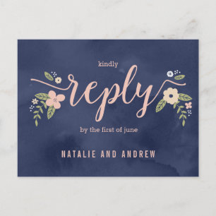 Floral Beauty RSVP Postcard Editable Colour