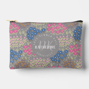Floral Bed Grey Accessory Pouch