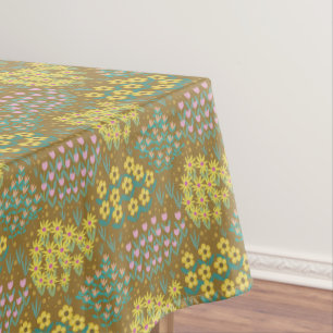 Floral Bed Mustard Tablecloth