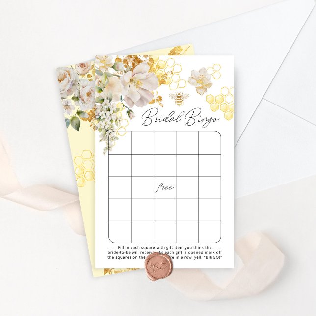 Floral bee Bridal shower bingo game (Creator Uploaded)