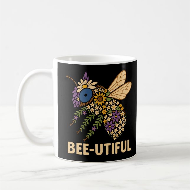 Floral Bee Fusion Bee-Utiful Coffee Mug (Left)