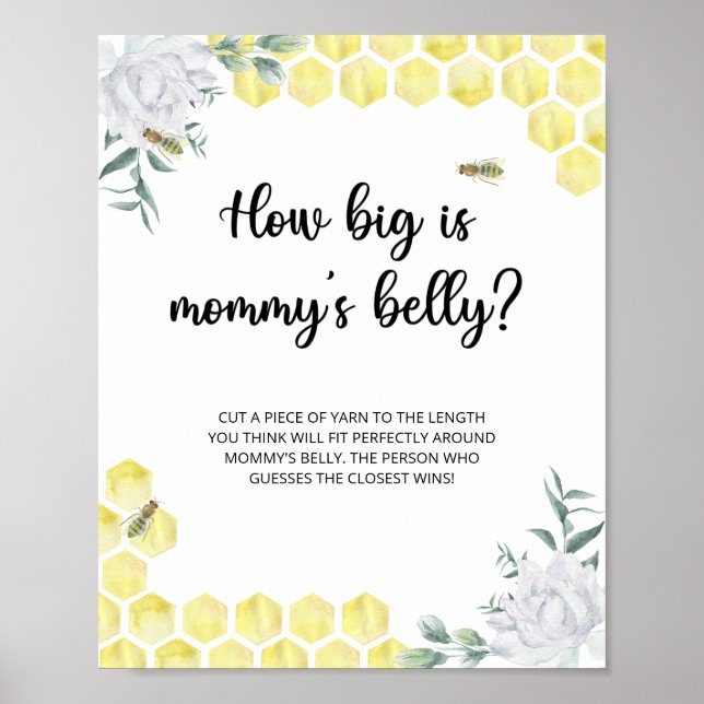 Floral bee how big is mummy's belly game  poster (Front)