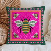 Floral Bee Illustrations Eclectic Cottagecore Pink