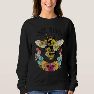 Floral Bee Kind Quotes Graphic Tees & Cool Design