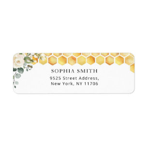 Floral bee Return Address Label Return Address Label