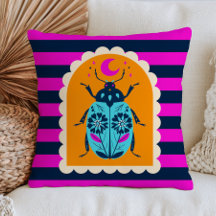 Floral Beetle Insect Stripe Pattern Colourful