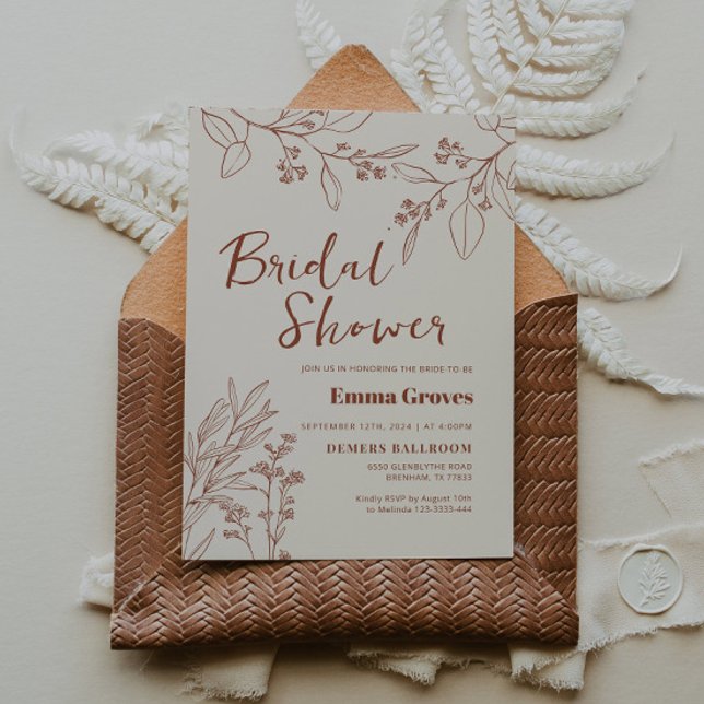 Floral Beige Bridal Shower Invitation (Creator Uploaded)