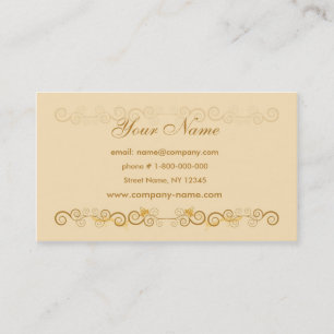 Floral Beige Business Card