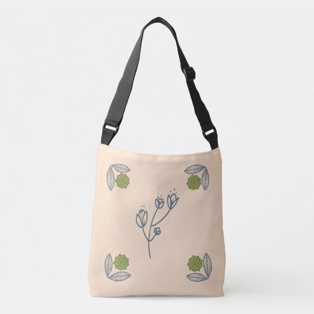floral beige  crossbody bag (Front)