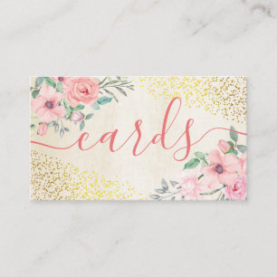 Floral Beige Gold Foil Handmade Cards Scrapbooking