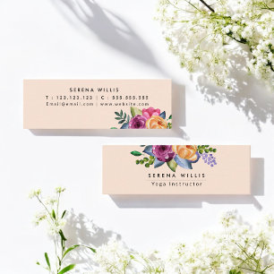 Floral Beige Make up Artist Mini Business Card