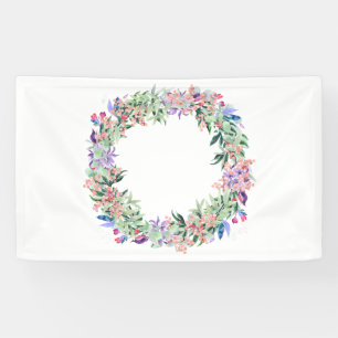 Floral Berries Wreath Banner