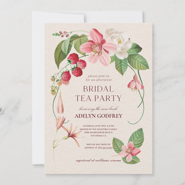floral berry Wildflower Bridal Shower Invitation (Front)