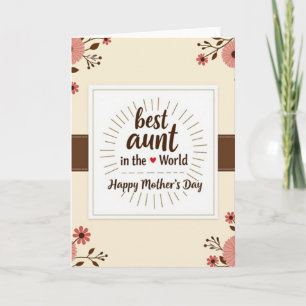 Floral Best Aunt Day Card