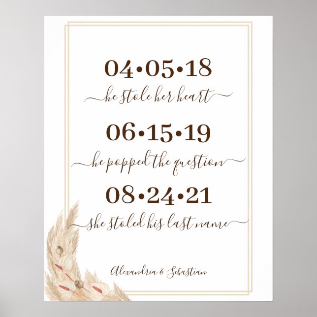 Floral Best Day Wedding Date Yes Day Sign (Front)