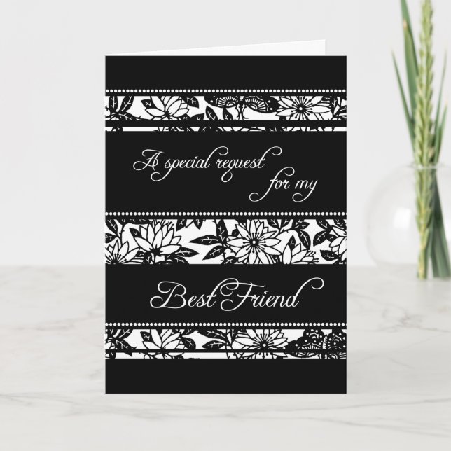 Floral Best Friend Maid of Honour Invitation Card (Front)