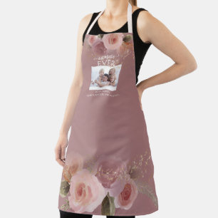 Floral Best Mother EVER Elegant Watercolor Photo Apron