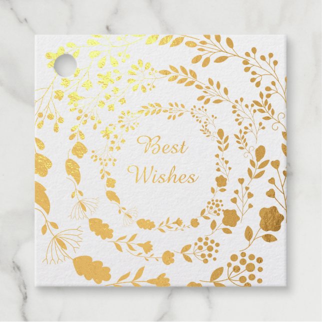 Floral Best Wishes  Favour Tags (Front)
