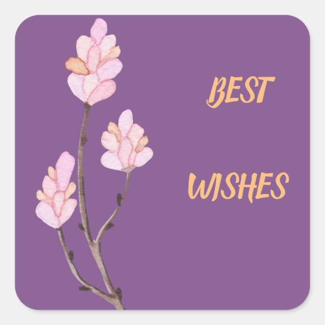 Floral Best Wishes Sticker (Front)