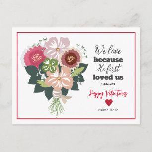 Floral Bible Valentine's Postcard