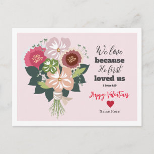 Floral Bible Valentine's Postcard
