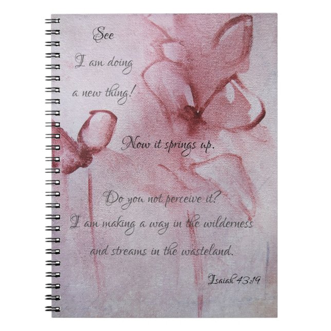 Floral Bible Verse 8x6 Spiral Notebook (Front)