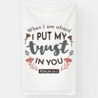 Floral Bible Verse Art 'I Put My Trust in You'