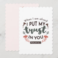 Floral Bible Verse Art 'I Put My Trust in You'