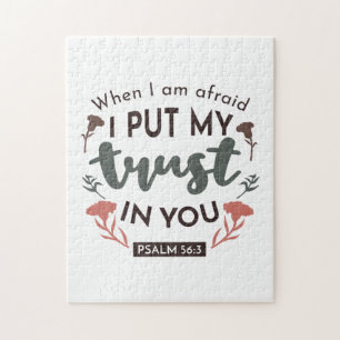 Floral Bible Verse Art 'I Put My Trust in You' Jigsaw Puzzle