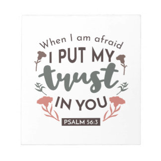 Floral Bible Verse Art 'I Put My Trust in You' Notepad