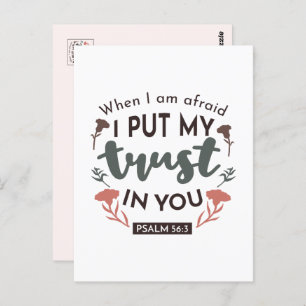 Floral Bible Verse Art 'I Put My Trust in You' Postcard