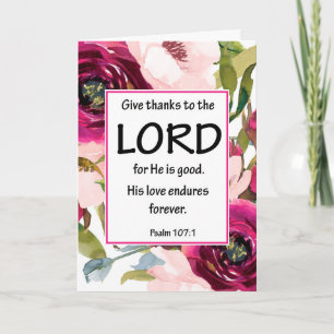 Floral Bible Verse Thank you Folded card