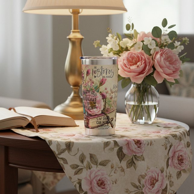 Floral bible verses personalised insulated tumbler (Creator Uploaded)