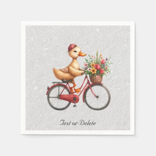 Floral Bicycle Duck Napkins (Front)
