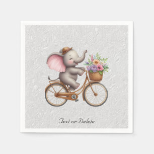 Floral Bicycle Elephant Napkins