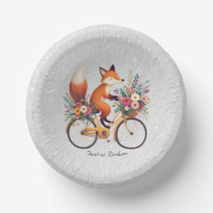 Floral Bicycle Fox Paper Bowl Paper Plate
