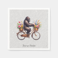 Floral Bicycle Gorilla Napkins