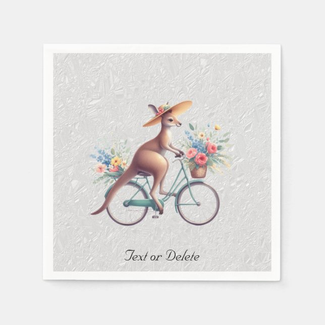 Floral Bicycle Kangaroo Napkins (Front)