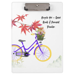 Floral Bicycle Motivation Design Clipboard