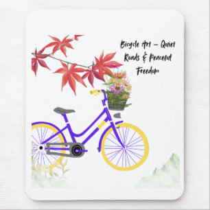 Floral Bicycle Motivation Design Mouse Pad