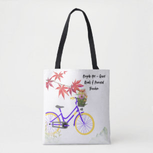 Floral Bicycle Motivation Design Tote Bag