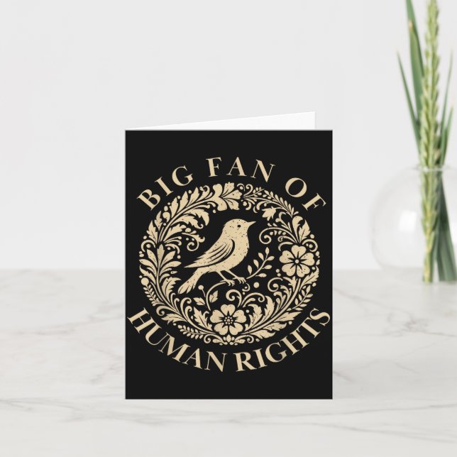 Floral Big Fan Of Human Rights Feminist Activist G Card (Front)