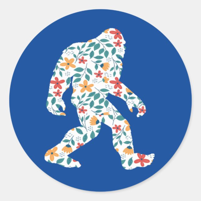 FLORAL BIGFOOT        CLASSIC ROUND STICKER (Front)