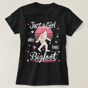 Floral Bigfoot Just a Girl Design T-Shirt