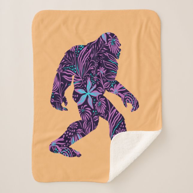 FLORAL BIGFOOT      SHERPA BLANKET (Front)