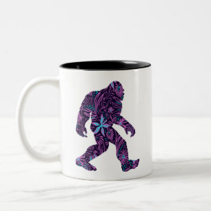 FLORAL BIGFOOT Two-Tone COFFEE MUG